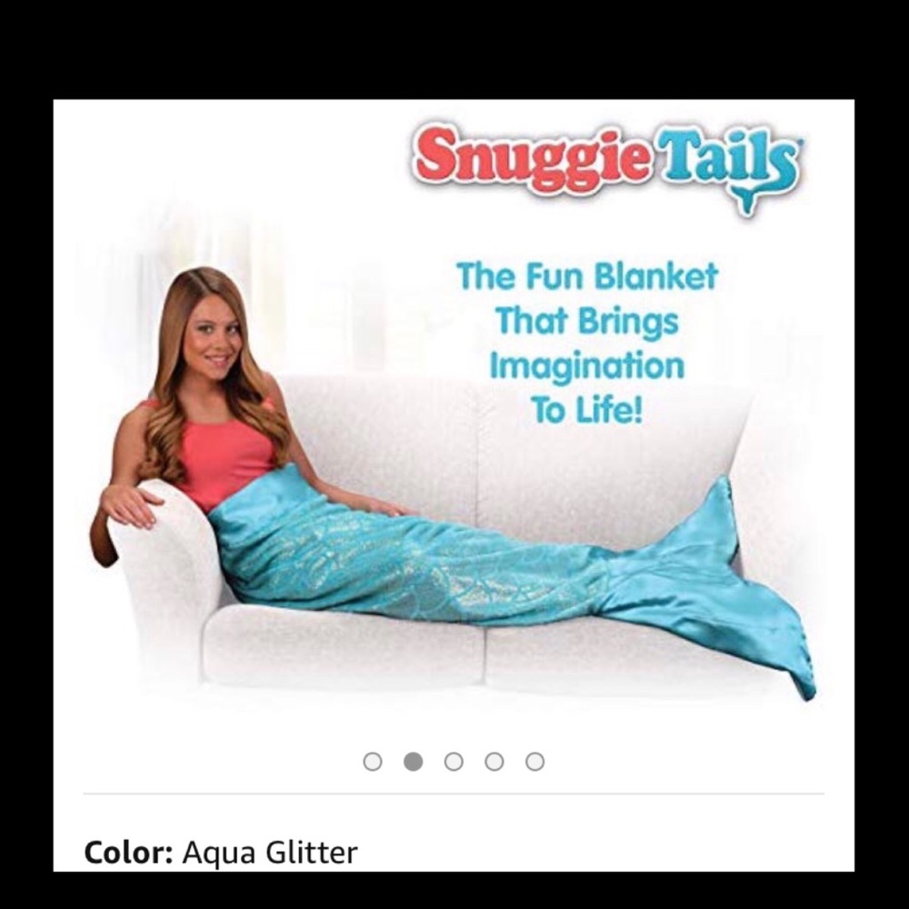 Aqua glitter Snuggie tails adult